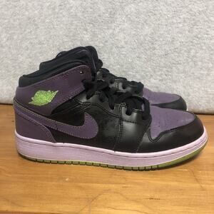 NIKE Air Jordan 1 Retro Joker Night Vision Black Purple Green Shoes Size 5Y 2012